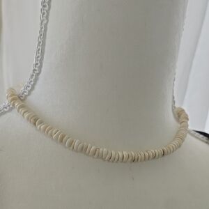 Vintage Puka Real Sea Tumbled Round Necklace Boho